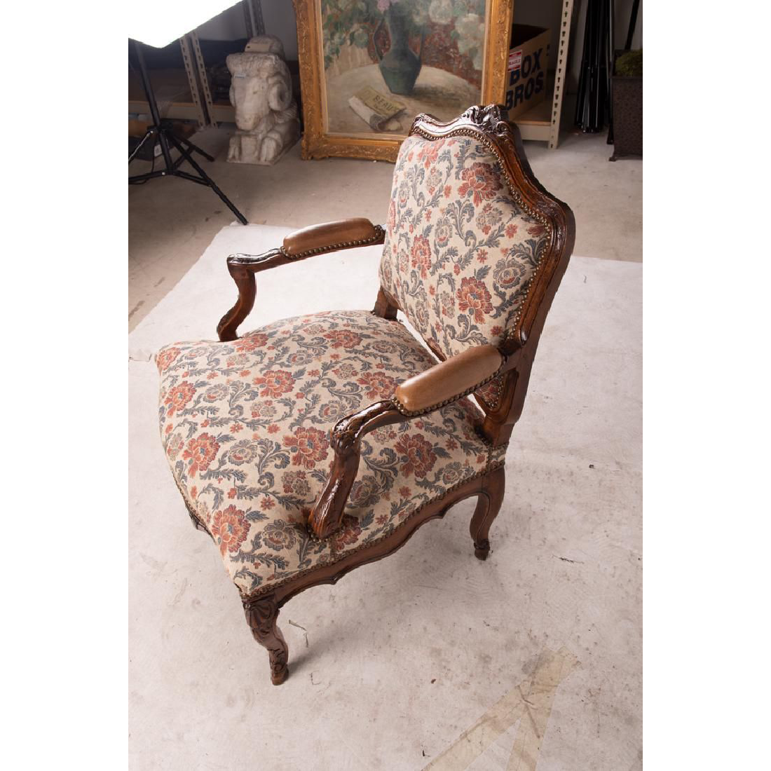 AF2-155: ANTIQUE LATE 18TH CENTURY FRENCH LOUIS XV / REGENCE BEECHWOOD FAUTEUIL