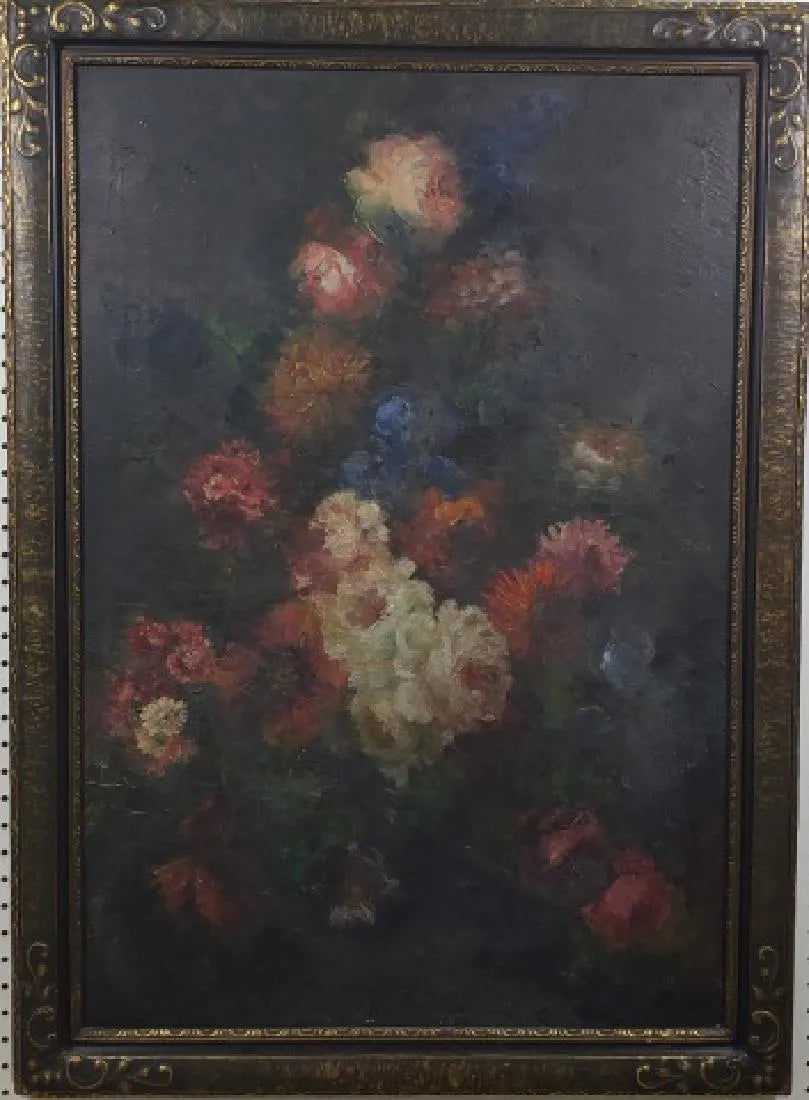 AW574- American School  - Finely Painted Floral Still Life - Late 19th C - Oil on Canvas -