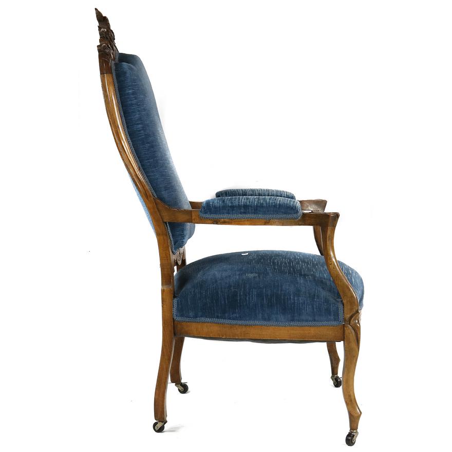 AF2-212:ANTIQUE MID 19TH CENTURY VICTORIAN ROCOCCO REVIVAL ARMCHAIR