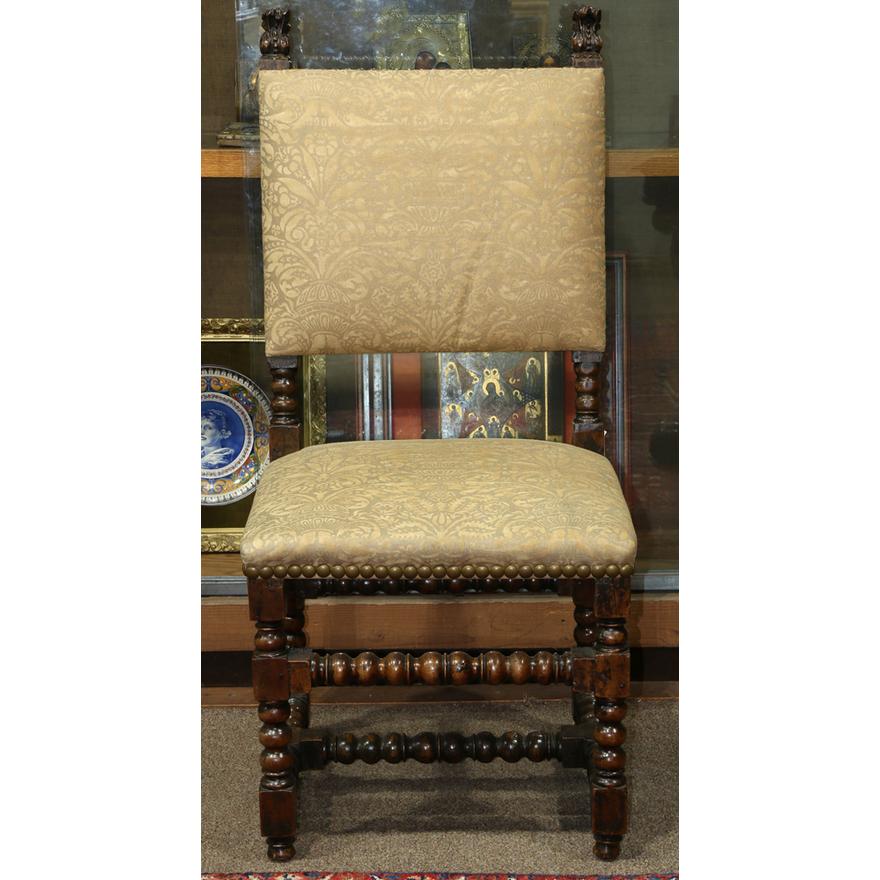AF2-112: ANTIQUE LATE 19TH CENTURY ENGLISH JACOBEAN STYLE HALL CHAIR