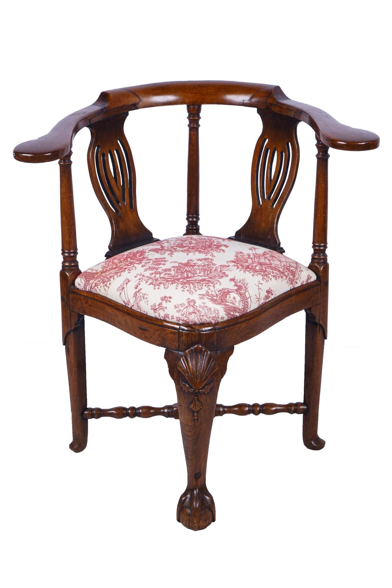 AF2-010: ANTIQUE LATE 18TH CENTURY ENGLISH GEORGIAN MAHOGANY CORNER ARMCHAIR