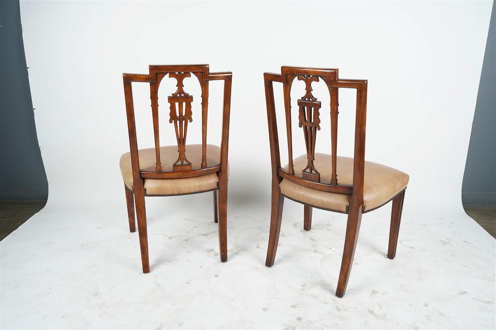 AF2-018: VINTAGE PAIR OF THEODORE ALEXANDER GILTWOOD FRENCH DIRECTOIRE STYLE SIDE CHAIRS