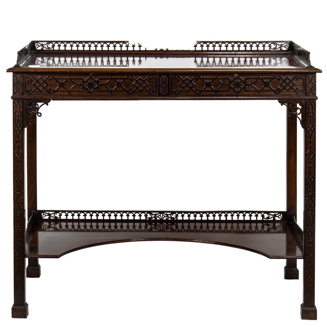 Antique English Chippendale Mahogany Tea Table | Work of Man