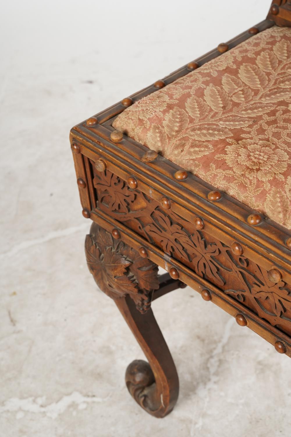 AF2-107: ANTIQUE LATE 19TH CENTURY AMERICAN VICTORIAN HIGHLY CARVED WALNUT SIDE CHAIR