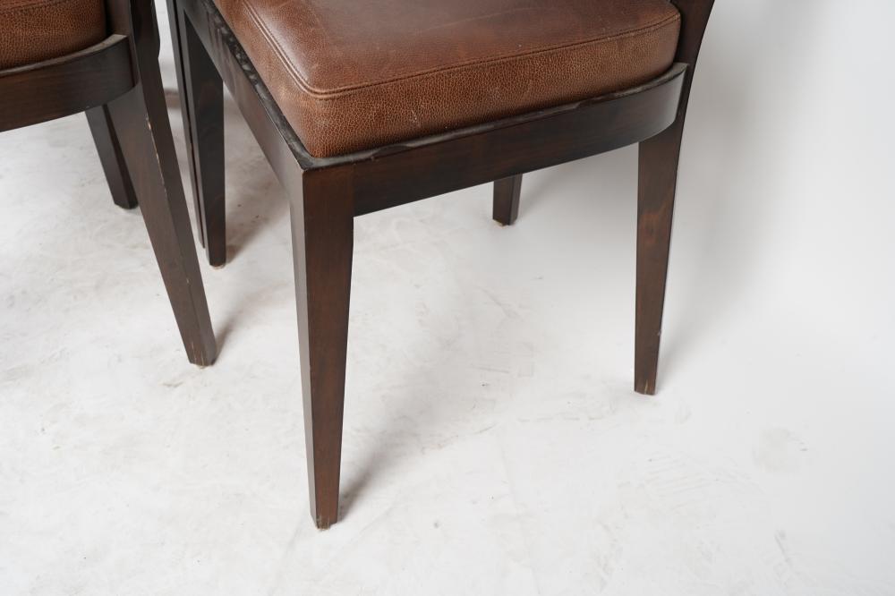 AF2-154: Vintage Set of Six Promemoria Caffe Caned Leather Dining Chairs Contemporary Italian C 2000