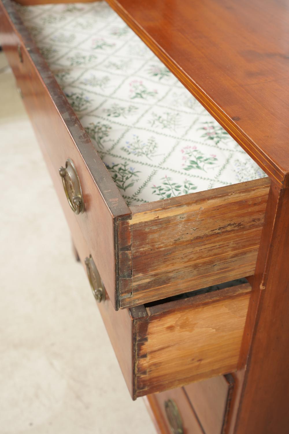 AF4-090: ANTIQUE LATE 18TH C AMERICAN FEDERAL FRUITWOOD CHEST OF DRAWERS