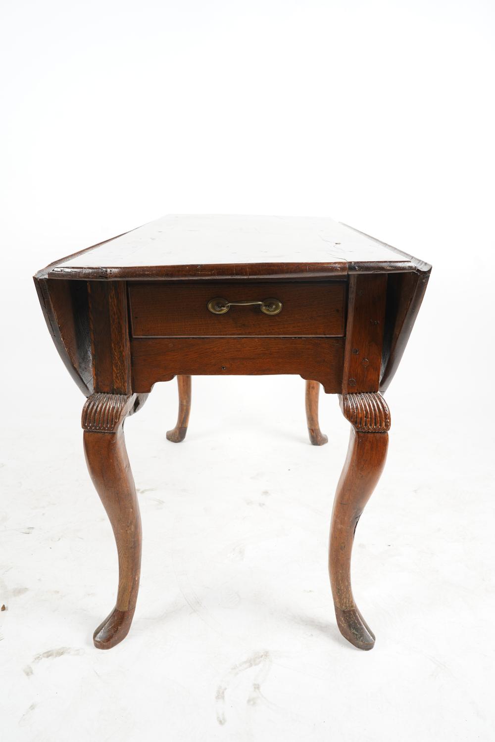 AF1-033: LATE 18TH C FRENCH PROVINCIAL OAK DROP LEAF TABLE  - NORMAN LEAR OWNED