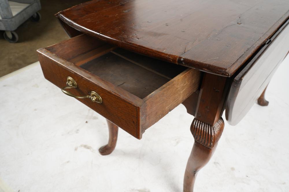 AF1-033: LATE 18TH C FRENCH PROVINCIAL OAK DROP LEAF TABLE  - NORMAN LEAR OWNED