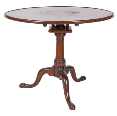 Antique American Federal Oak Tilt Top Tripod Table | Work of Man