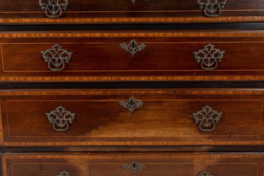 AF4-005: ANTIQUE LATE 18TH C GEORGE III MAHOGANY CHEST OF DRAWERS