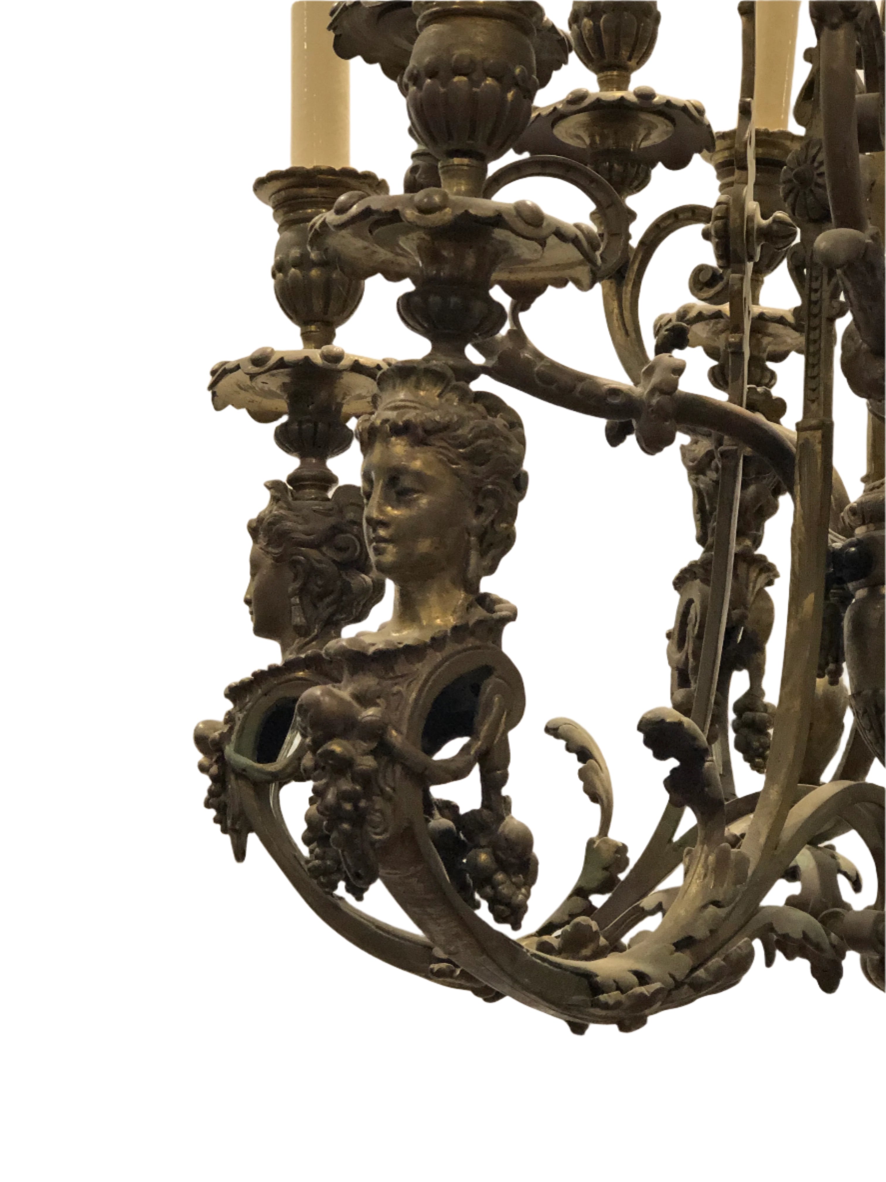 Antique 19th Century Neoclassical Brass Chandelier | Work of Man