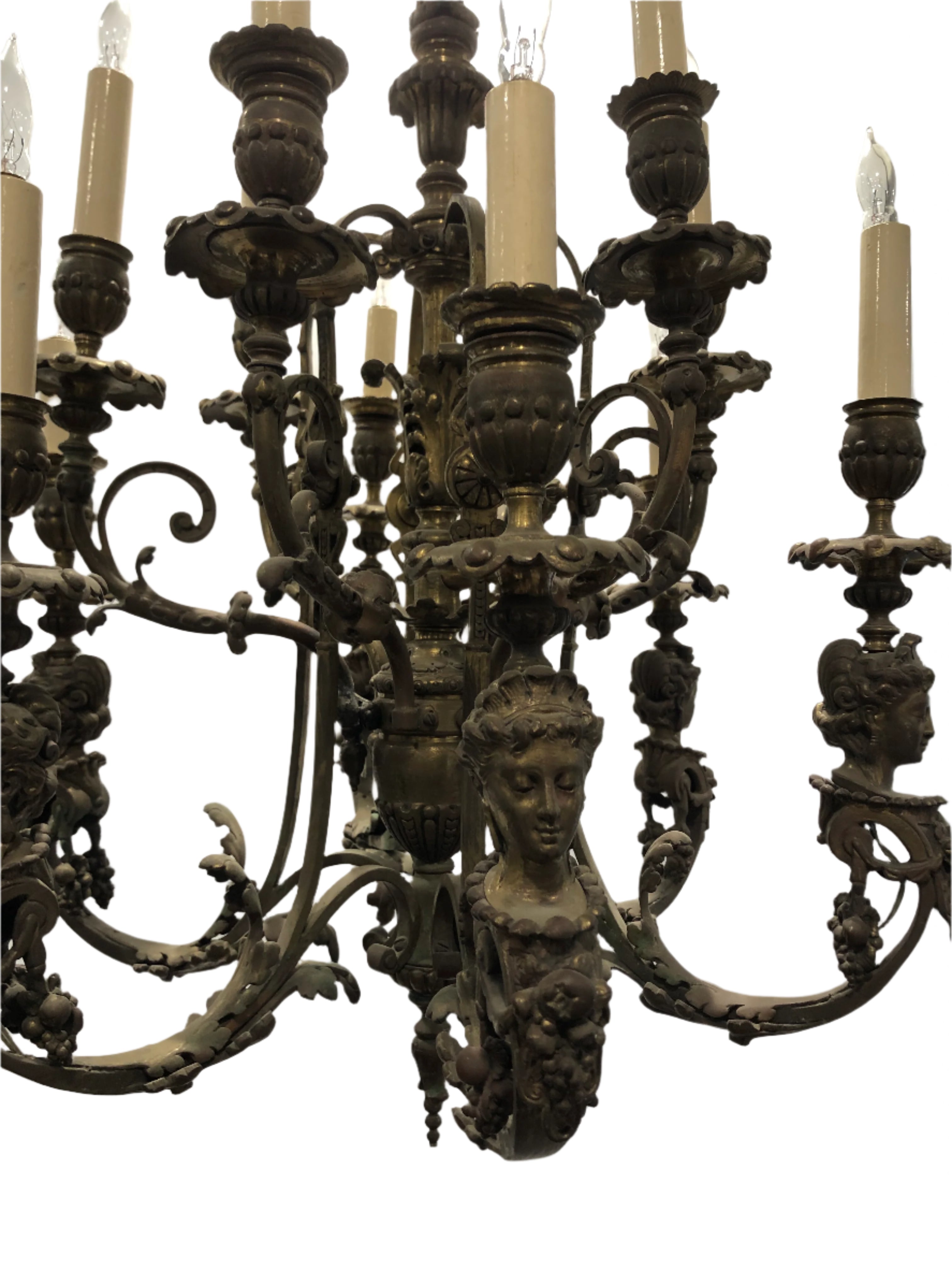 Antique 19th Century Neoclassical Brass Chandelier | Work of Man