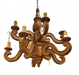 Late 20th C Carved Wood 10 Light French Provincial Style Chandelier | Work of Man