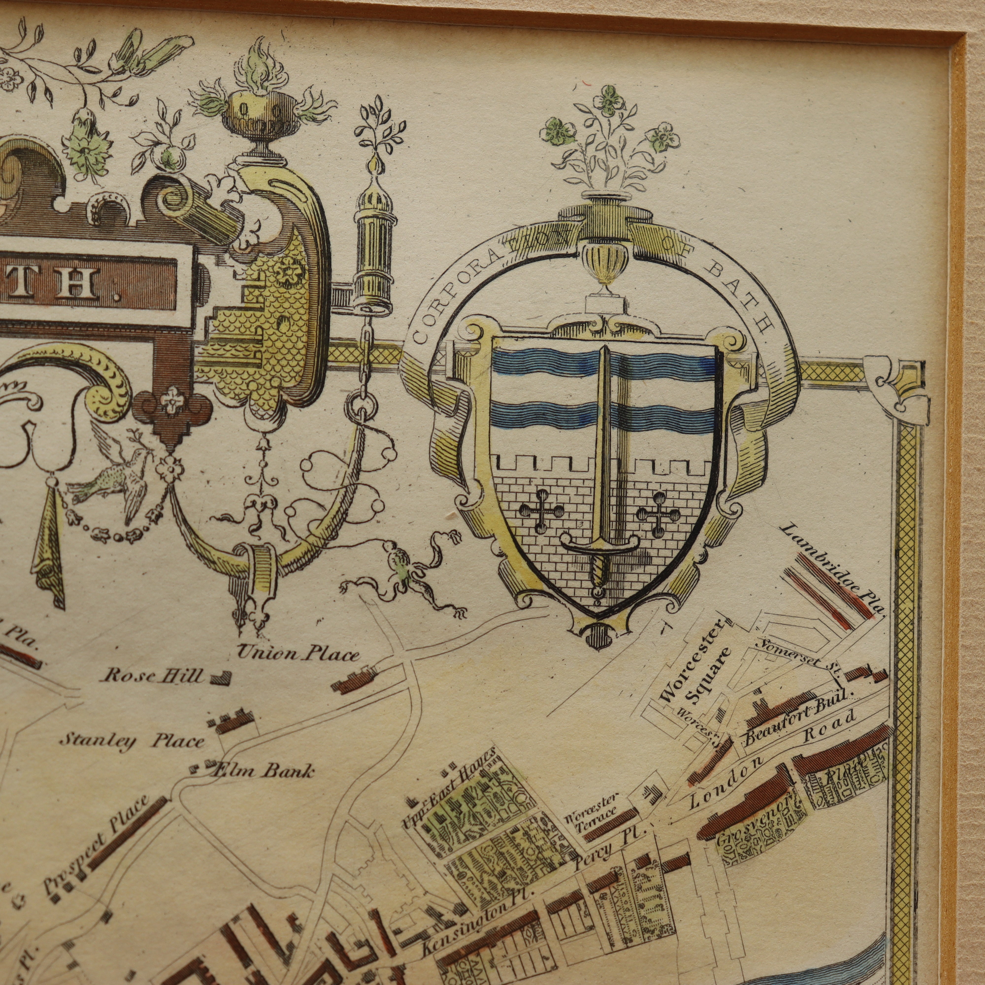 AW7-071: Antique Later Engraving of a 17th Century Hand Colored Engraved Map of the City of Amsterdam