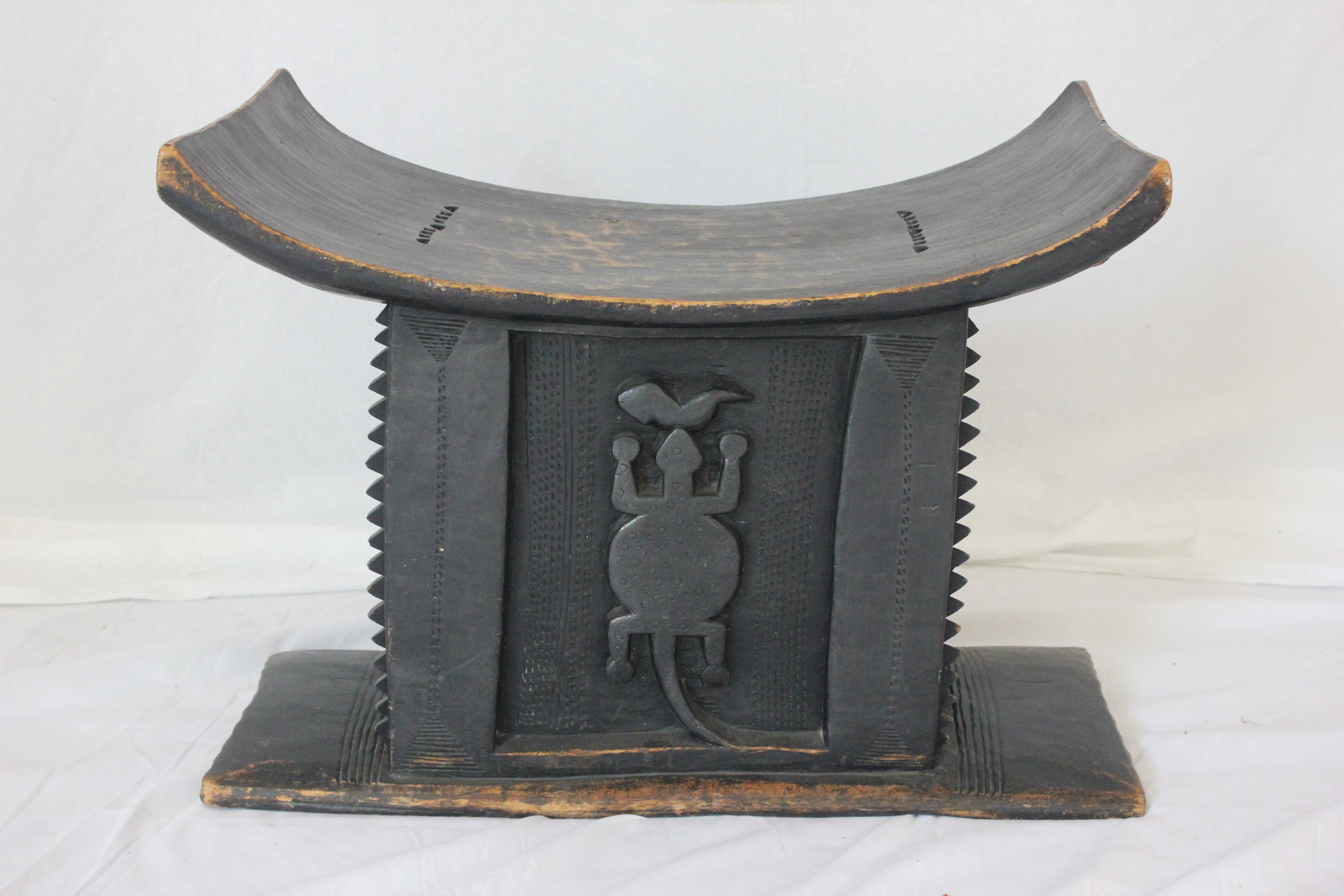 AF2-369: Antique Late 19th Century Carved African Tribal Stool