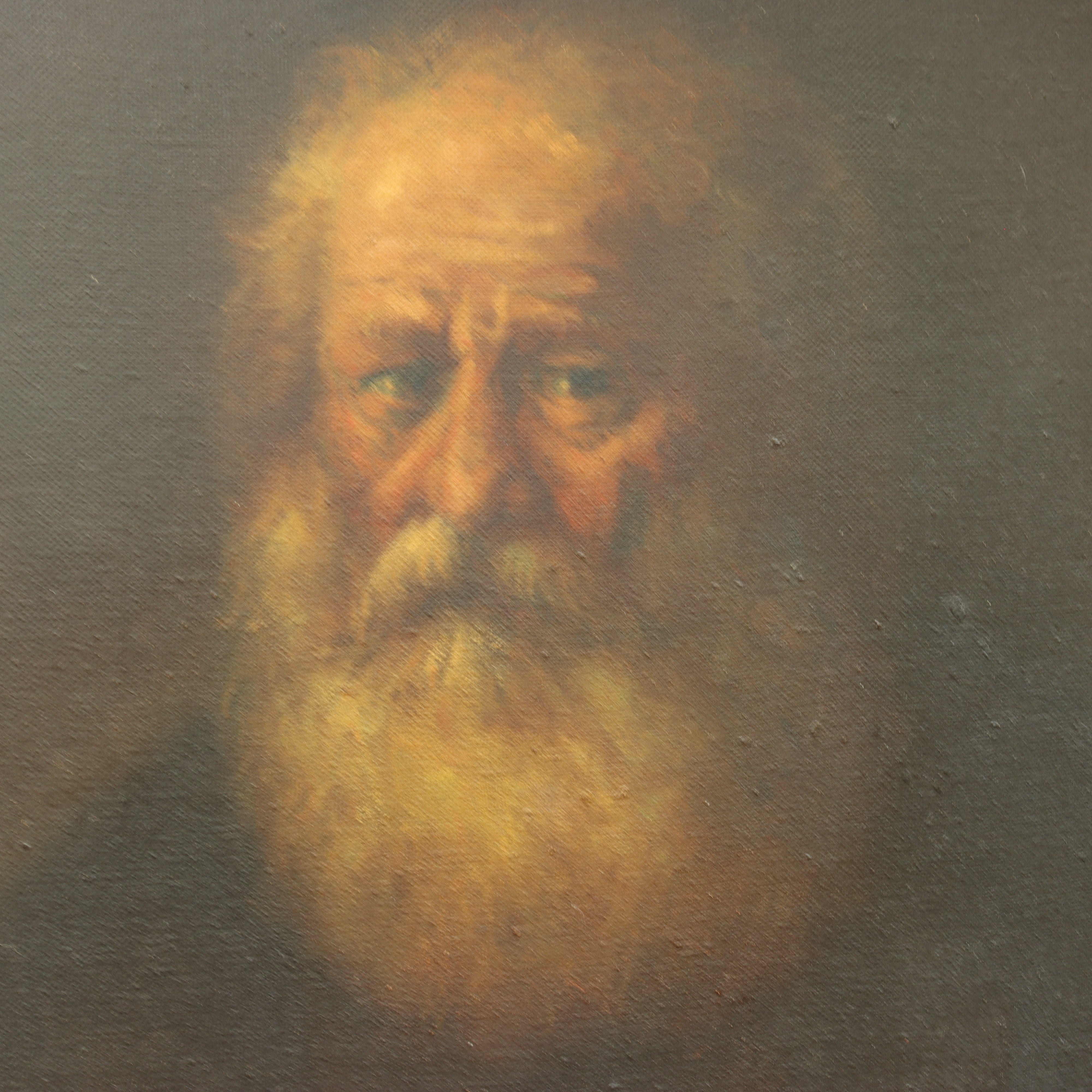 AW522: European School - Old Master Portrait of a Bearded Man Signed Teniers V. Oil on Canvas