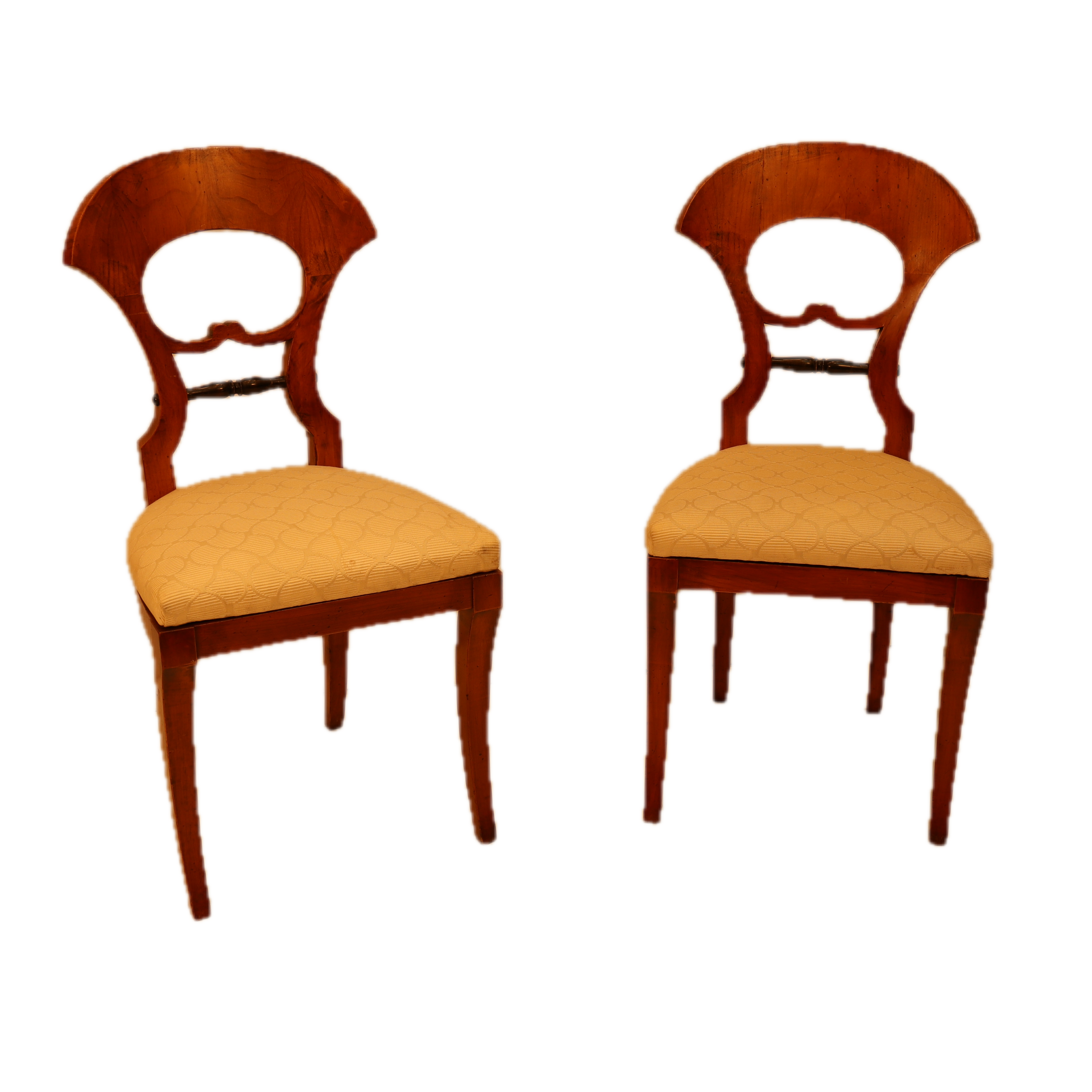 AF2-110: ANTIQUE SET OF 7 EARLY 19TH CENTURY BIEDERMEIER DINING CHAIRS