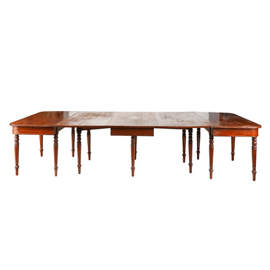 Antique American Federal Mahogany Banquet Dining Table | Work of Man