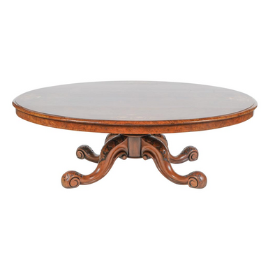 ANTIQUE ENGLISH OVAL WALNUT COFFEE TABLE | Work of Man