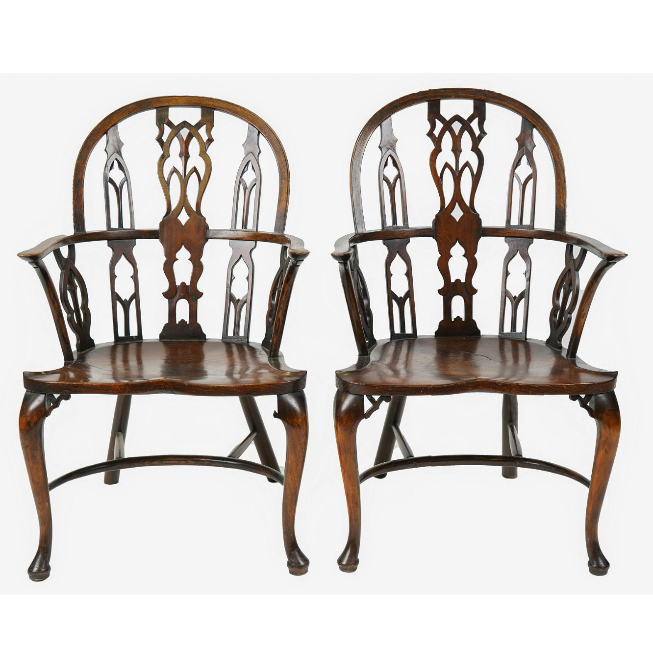 VINTAGE  F. PARKER & SONS ENGLISH OAK WINDSOR ARMCHAIRS | Work of Man