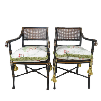 ANTIQUE ENGLISH REGENCY CANED ARMCHAIRS | Work of Man