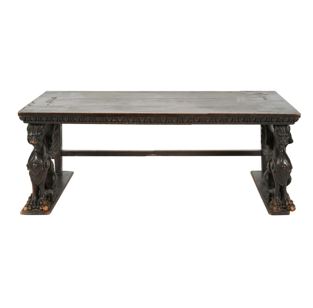 ANTIQUE GRIFFINS RENAISSANCE REVIVAL BENCH | Work of Man