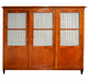 Antique Biedermeier Fruitwood & Walnut Glass Door Cabinet | Work of Man
