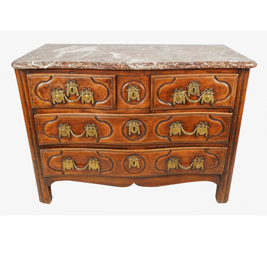 ANTIQUE LOUIS XIV MARBLE TOP CHEST | Work of Man