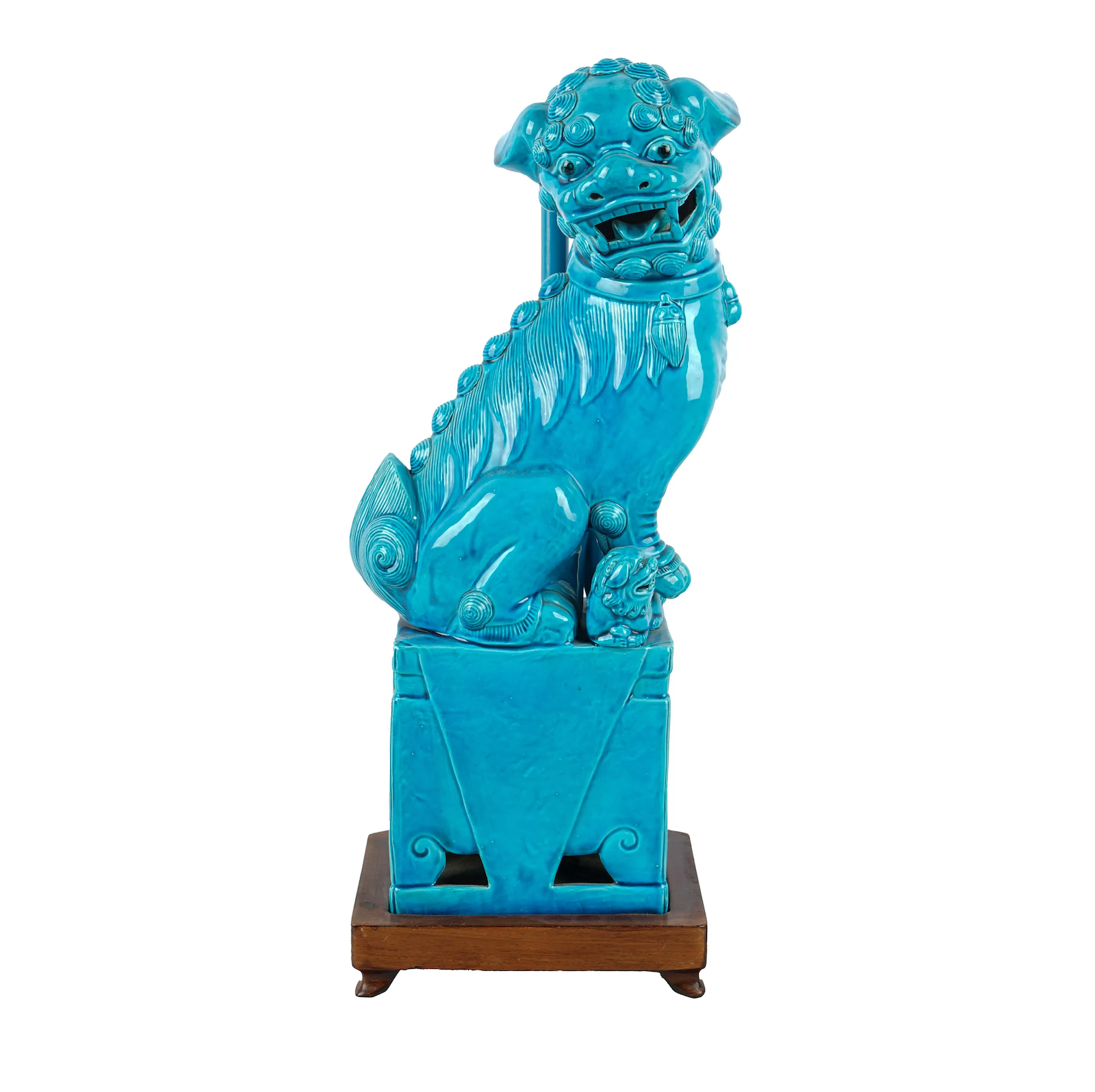 DA5-005: EARLY 20TH CENTURY CHINESE CERAMIC FOO LION W/ TURQUOISE GLAZE