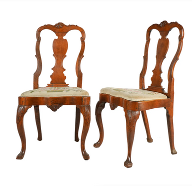 ANTIQUE ENGLISH QUEEN ANNE SIDE CHAIRS | Work of Man
