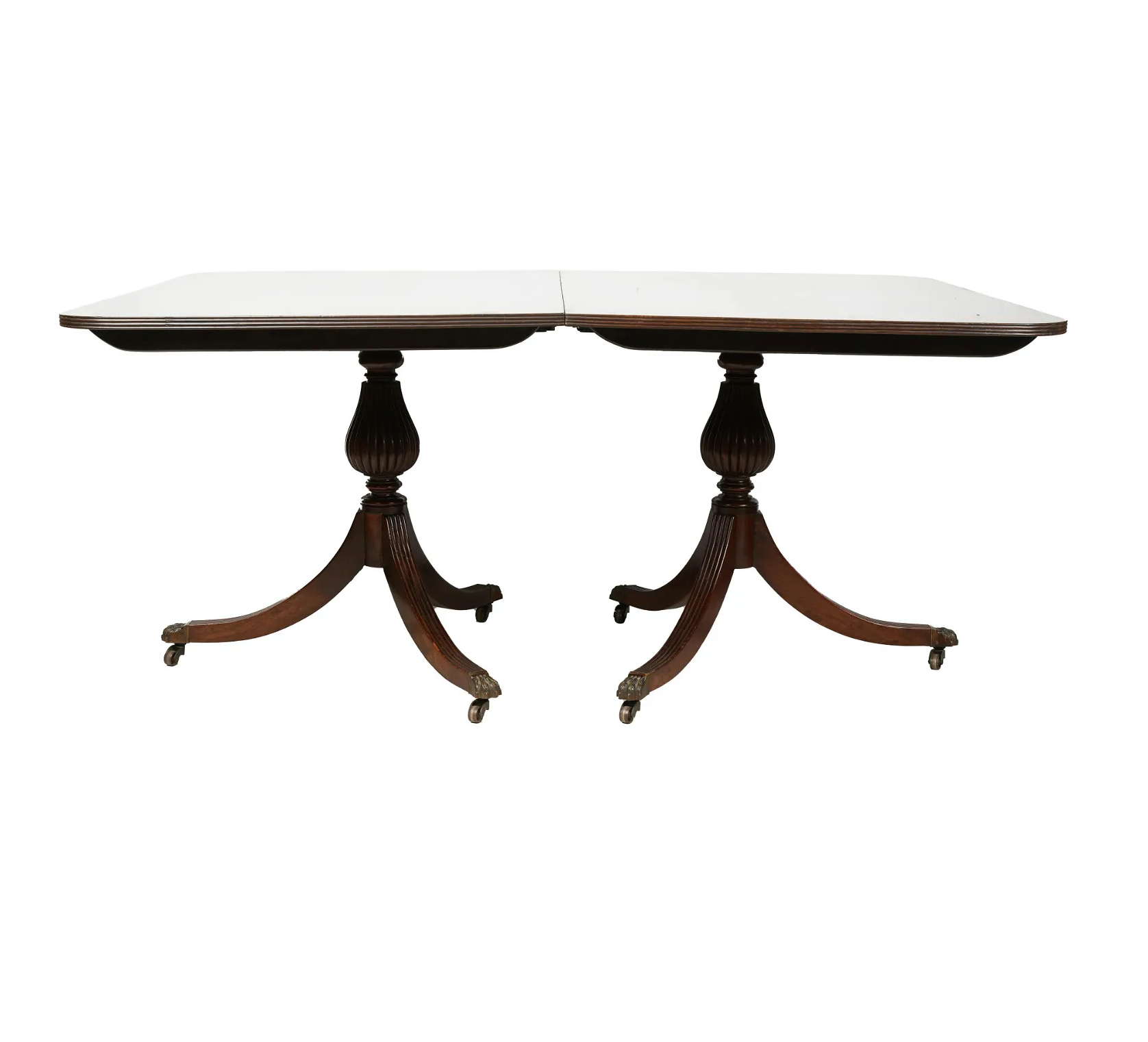 Antique English Regency Double Pedestal Dining Table | Work of Man