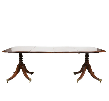 Antique English Regency Double Pedestal Dining Table | Work of Man