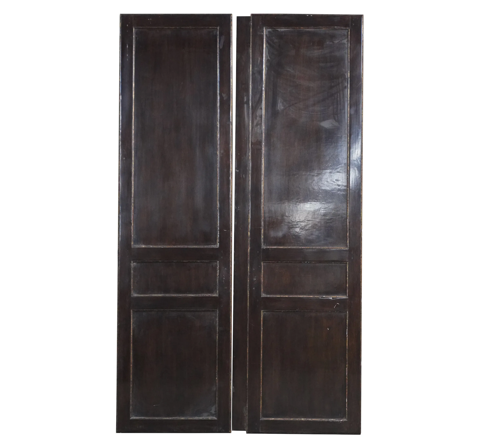 Late Continental 2 Panel Wood Screen / Room Divider | Work of Man