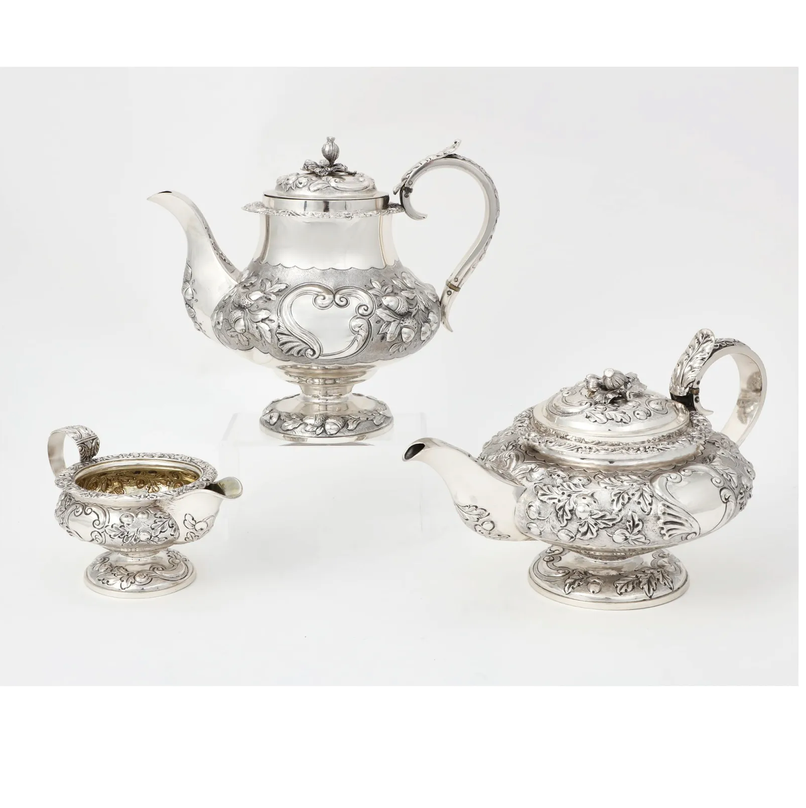 DA2-009: Circa 1825 George IV Silver Partial Tea and Coffee Service - Napthali Hart, London