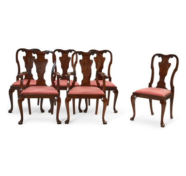 Antique English Waring & Gallows Queen Anne Dining Chairs | Work of Man