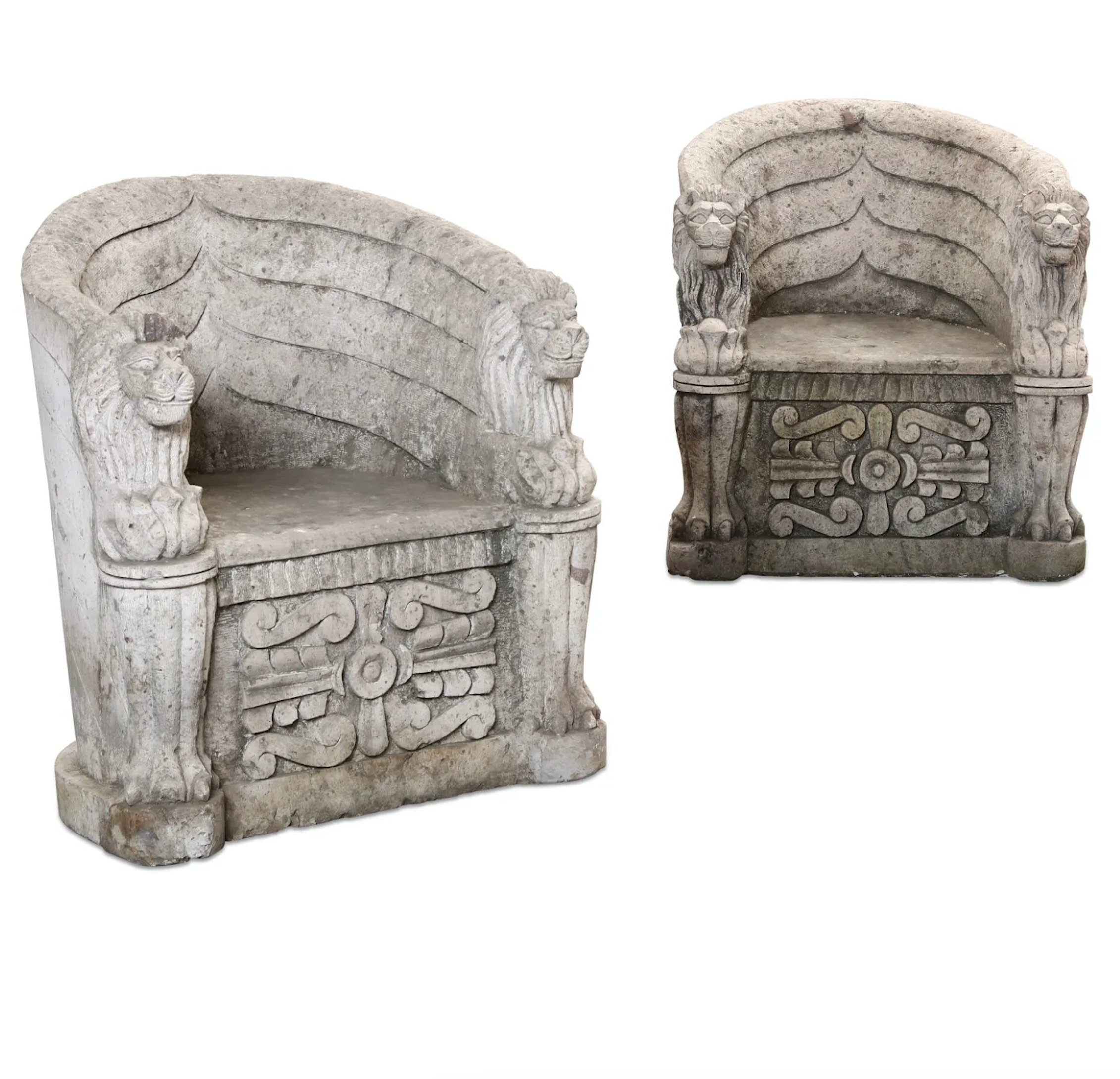 Antique Elizabethan Carved Limestone Garden Seat | Work of Man