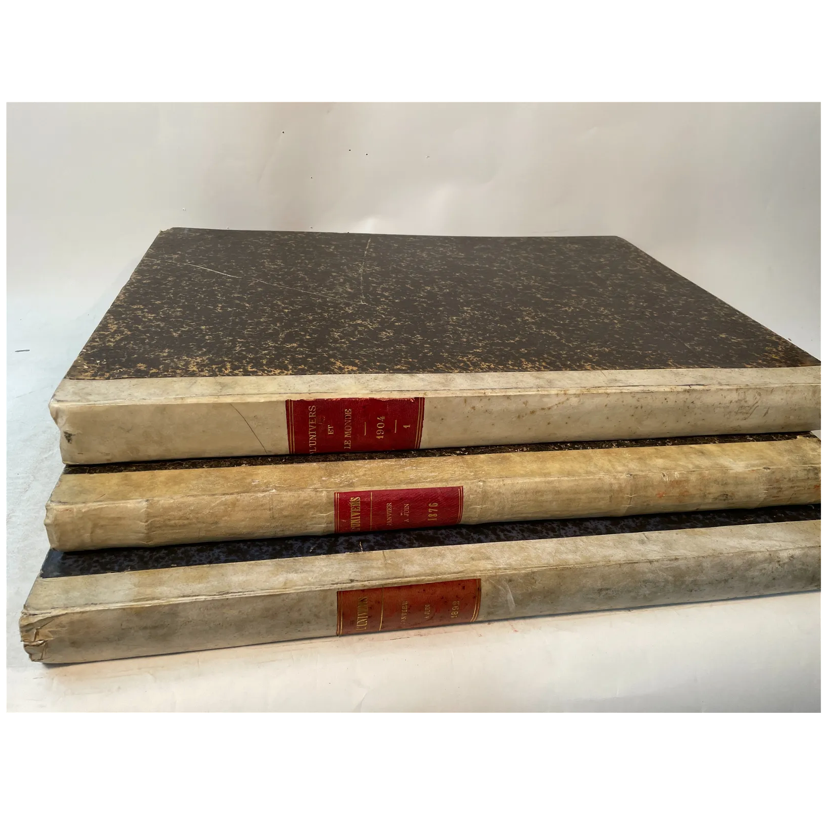 DA8-001: Late 19th C & Early 20th C Group of 12 folio volumes of L Universe et Le Monde