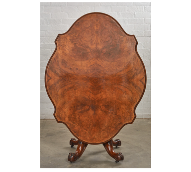 Antique English Victorian Mahogany Tilt Top Dining Table | Work of Man