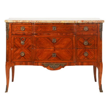Antique Louis XV Parquetry Commode With Marble Top | Work of Man