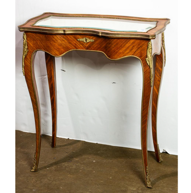 Antique Louis XV Kingwood Vitrine Side Table | Work of Man