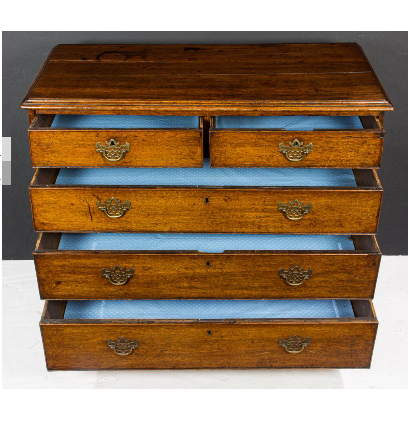 AF4-007: Antique Late 18th Century English George III Oak Chest of Drawers