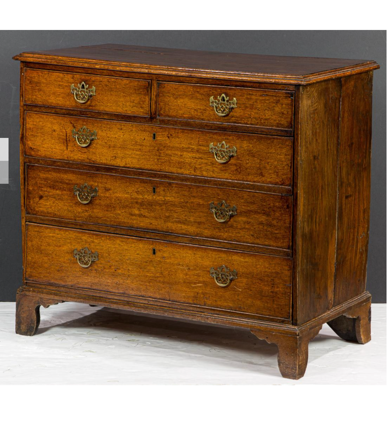 AF4-007: Antique Late 18th Century English George III Oak Chest of Drawers