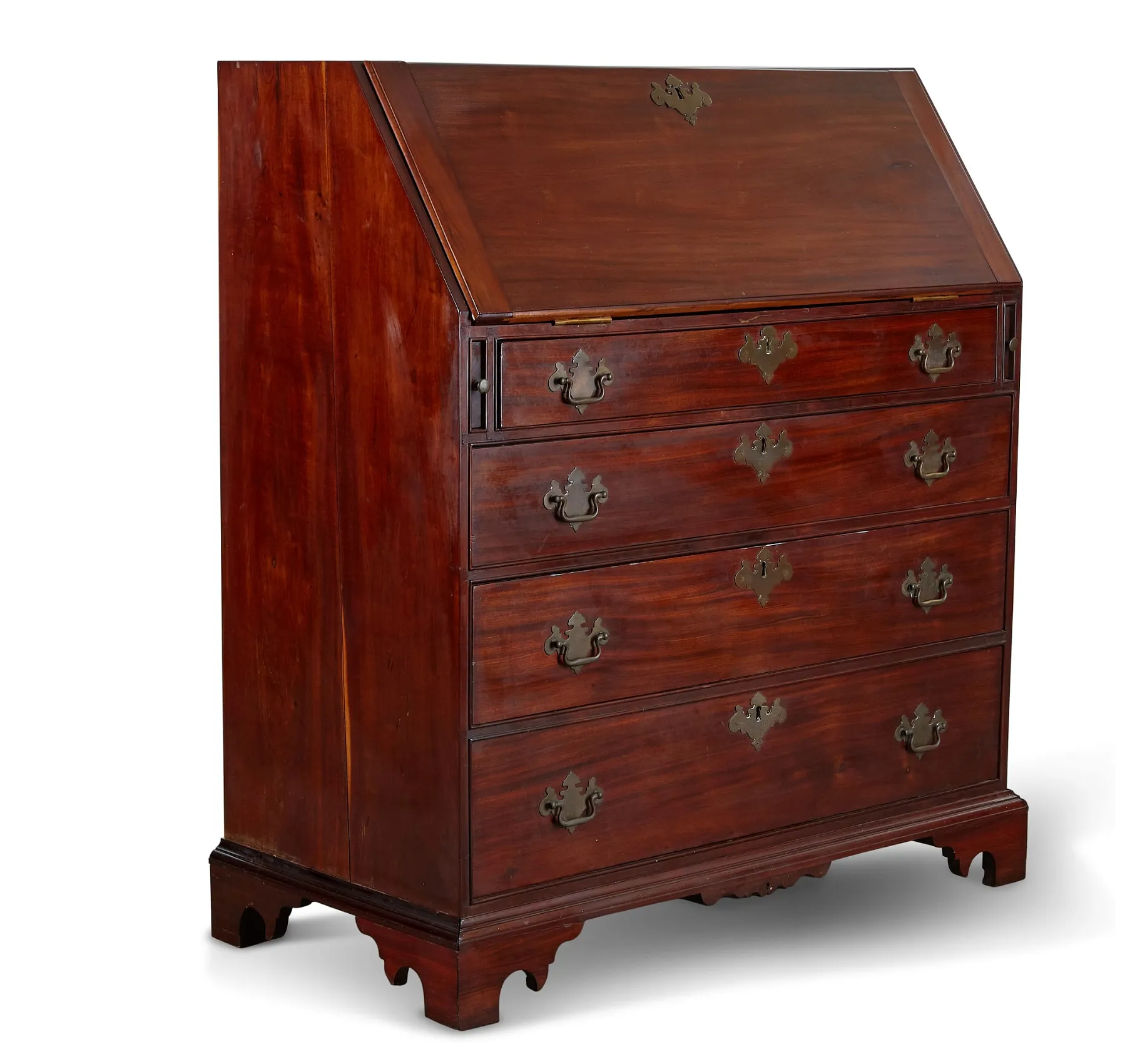 Antique Chippendale Exotic Hardwood Slant Front Desk | Work of Man