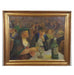 French School - Early 20th Century - Bistro Interior - Oil on Canvas Painting | Work of Man