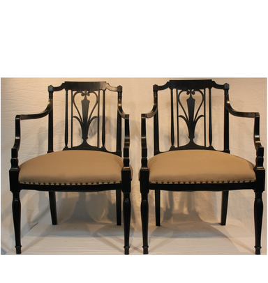 Antique French Directoire Arm Chairs | Work of Man