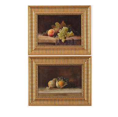 English School - Late 19th Century - 2 Still Life Paintings of Fruit - Oil on Canvas Painting | Work of Man