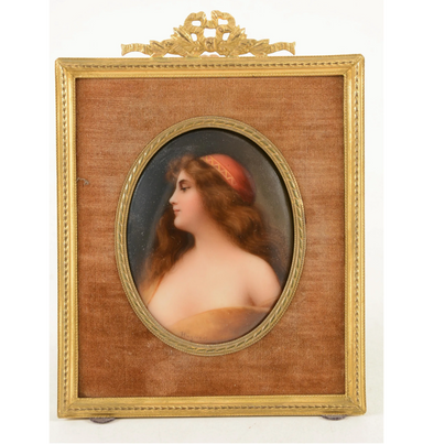 Carl Wagner - German - 19th Century Pre-Raphaelite Oil on Porcelain Painting | Work of Man