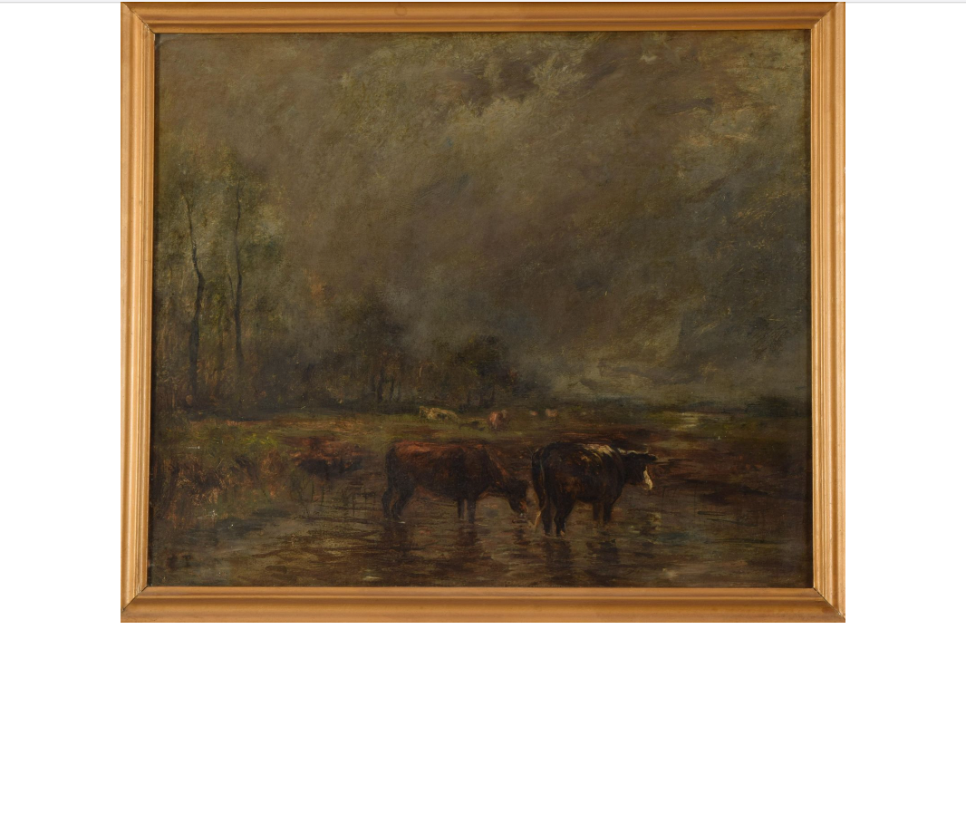 AW607: 19th Century Barbizon Landscape Attributed to Constant Troyon - Oil on Canvas Laid to Board