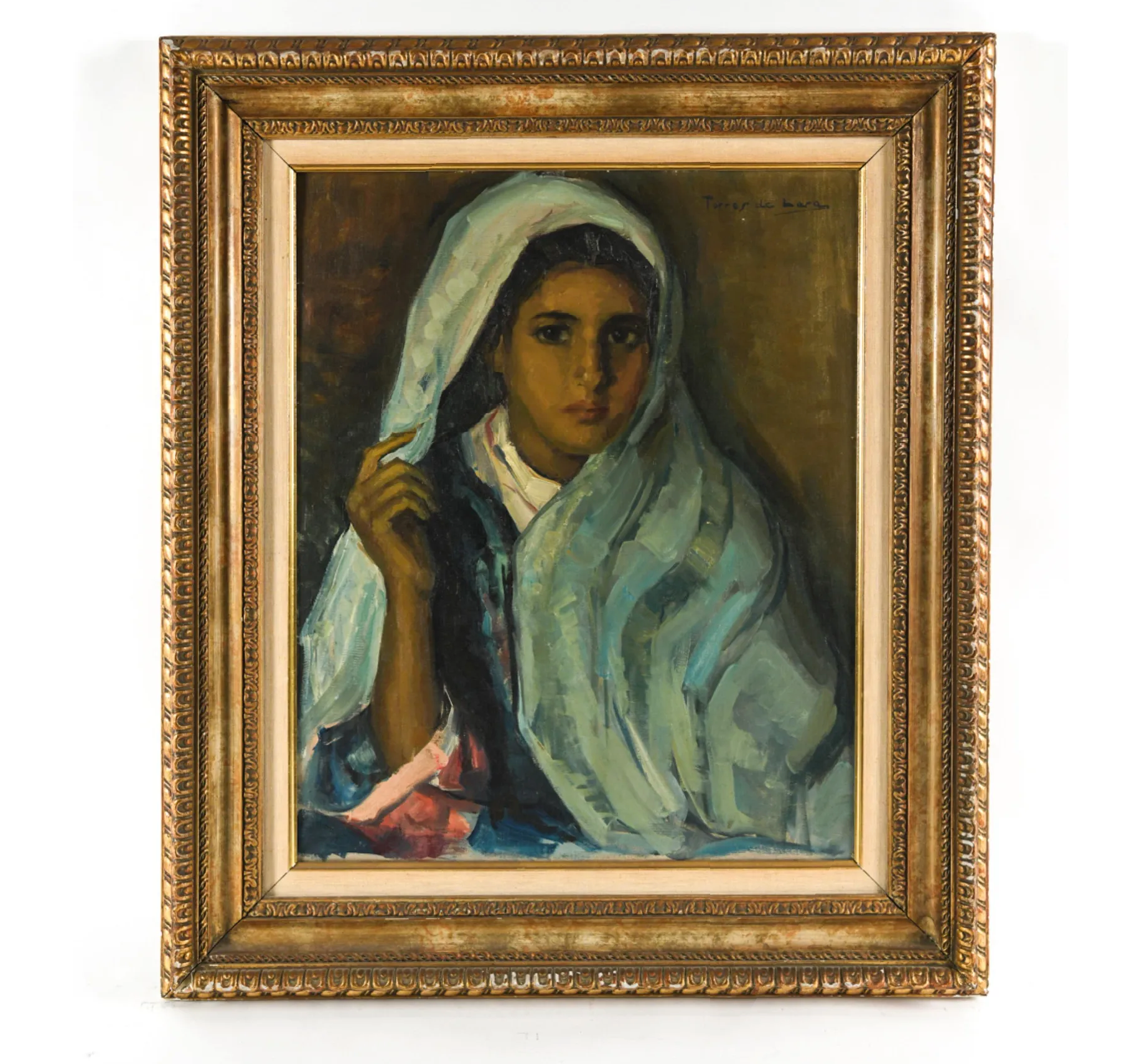AW609: : Raoul Torres De Lara, Early 20h C Oil on Canvas - Impressionist Portrait