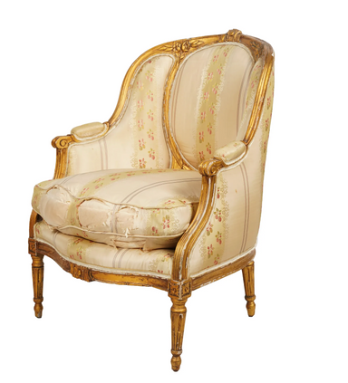 Antique French Louis XVI Gilt Wood Bergere | Work of Man